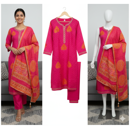 Royal Bandhej Silk Suit Set