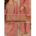 Rose Blush Tissue Shimmer Gotta Patti Unstitched Dress Material