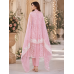 Blush Pink Floral Embroidered Chiffon Unstitched Suit with Lining Blush Pink Floral Embroidered Chiffon Unstitched Suit with Lining