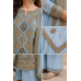Celestial Sky Blue Embroidered Crape Unstitched Suit Set Celestial Sky Blue Embroidered Crape Unstitched Suit Set