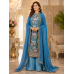 Royal Teal Floral Crape Unstitched Suit with Pure Chiffon Dupatta Royal Teal Floral Crape Unstitched Suit with Pure Chiffon Dupatta