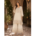 Ivory Royale Shimmer Stitched Kameez Plazo Set