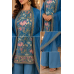 Royal Teal Floral Crape Unstitched Suit with Pure Chiffon Dupatta Royal Teal Floral Crape Unstitched Suit with Pure Chiffon Dupatta
