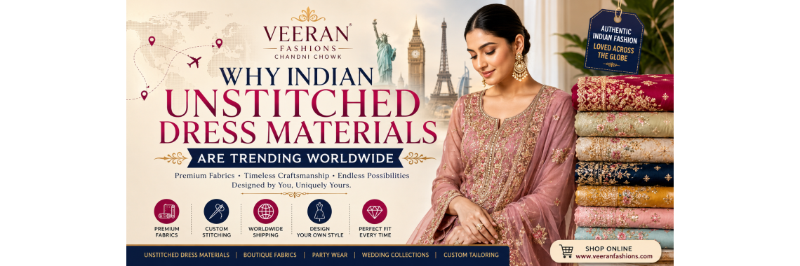 Why Indian Unstitched Dress Materials Are Trending Worldwide Why Indian Unstitched Dress Materials Are Trending Worldwide