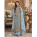 Celestial Sky Blue Embroidered Crape Unstitched Suit Set Celestial Sky Blue Embroidered Crape Unstitched Suit Set