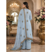 Celestial Sky Blue Embroidered Crape Unstitched Suit Set Celestial Sky Blue Embroidered Crape Unstitched Suit Set