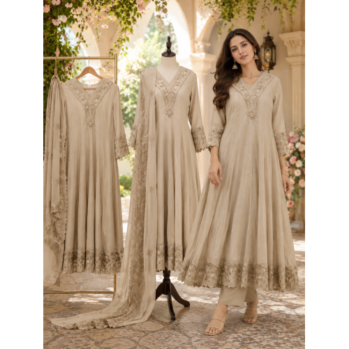 Sandstone Grace Mal Cotton Stitched Frock Set Sandstone Grace Mal Cotton Stitched Frock Set