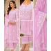 Blush Pink Elegance Organza Unstitched Suit Set