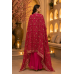 Royal Fuchsia Floral Chenon Unstitched Suit Set with Pure Chiffon Dupatta