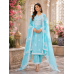 Sky Blue Grace Organza Unstitched Suit Set