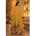 Royal Mustard Floral Crape Unstitched Suit Set with Pure Chiffon Dupatta