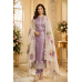 Lavender Royale Jakhat Unstitched Suit Set with Floral Organza Dupatta
