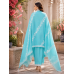 Sky Blue Grace Organza Unstitched Suit Set