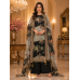 Midnight Noir Floral Luxury Crape Unstitched Suit Set with Pure Crape Dupatta