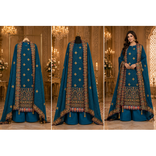 Royal Sapphire Heritage Crape Unstitched Dress Material