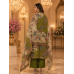Olive Ivory Floral Luxury Crape Unstitched Suit Set with Pure Crape Dupatta