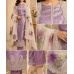 Lavender Royale Jakhat Unstitched Suit Set with Floral Organza Dupatta