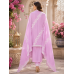 Blush Pink Elegance Organza Unstitched Suit Set