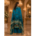 Royal Teal Braso Designer Crape Unstitched Suit Set