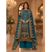 Royal Teal Braso Designer Crape Unstitched Suit Set