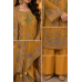 Royal Mustard Floral Crape Unstitched Suit Set with Pure Chiffon Dupatta
