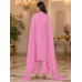 Blush Bloom Luxury Crape Unstitched Suit Set with Pure Chiffon Dupatta