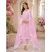 Blush Pink Elegance Organza Unstitched Suit Set