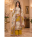 Royal Ivory Mustard Floral Designer Crape Unstitched Suit Set