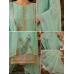 Aqua Peacock Silk Position Print Unstitched Suit Set