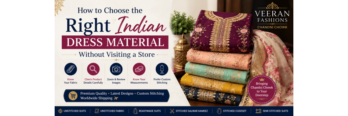 How to Choose the Right Indian Dress Material Without Visiting a Store