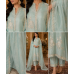 Aqua Serenity Crush Beads Work Unstitched Suit Set