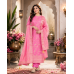 Rose Blush Dola Silk Floral Elegance Unstitched Suit Set