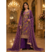 Royal Amethyst Paisley Designer Unstitched Crape Suit with Pure Chiffon Dupatta