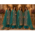 Royal Peacock Teal Paisley Crape Unstitched Suit with Pure Chiffon Dupatta