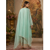 Aqua Peacock Silk Position Print Unstitched Suit Set