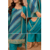 Azure Royale Crape Unstitched Dress Material with Pure Chiffon Dupatta