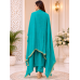 Azure Royale Crape Unstitched Dress Material with Pure Chiffon Dupatta