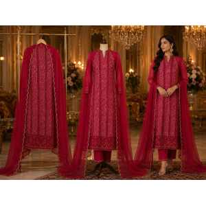 Ruby Royale Georgette Batik Print Unstitched Suit Set