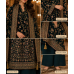 Royal Mayura Plume Georgette Unstitched Suit with Peacock Wing Paisley Embroidery