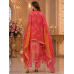 Coral Blossom Organza Unstitched Dress Material with Georgette Dupatta Coral Blossom Organza Unstitched Dress Material with Georgette Dupatta