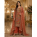 Rust Royale Paisley Unstitched Crape Suit with Pure Chiffon Dupatta