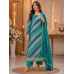 Azure Royale Crape Unstitched Dress Material with Pure Chiffon Dupatta