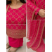 Royal Gajri Chenon Embroidered Unstitched Suit with Designer Dupatta