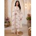 Ivory Bloom Cotton Floral Unstitched Suit with Pure Chiffon Dupatta Ivory Bloom Cotton Floral Unstitched Suit with Pure Chiffon Dupatta