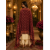 Royal Ivory Wine Velvet Shimmer Unstitched Suit Set Royal Ivory Wine Velvet Shimmer Unstitched Suit Set