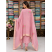 Blush Pink Banarasi Buti Designer Unstitched Suit Set with Banarasi Buti Dupatta