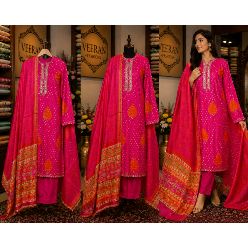Rani Pink Premium Silk Unstitched Dress Material with Designer Silk Dupatta Rani Pink Premium Silk Unstitched Dress Material with Designer Silk Dupatta