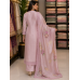 Blush Rose Pure Maslin Self Print Unstitched Suit with Appliqué Patch Work Blush Rose Pure Maslin Self Print Unstitched Suit with Appliqué Patch Work