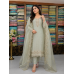 Mint Sage Taneria Silk Designer Unstitched Suit Set with Pure Chiffon Dupatta
