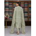 Sage Green Shimmer Designer Unstitched Suit Set with Pure Chiffon Dupatta Sage Green Shimmer Designer Unstitched Suit Set with Pure Chiffon Dupatta